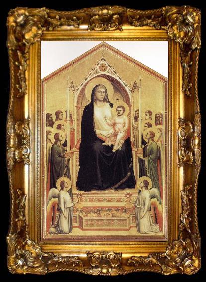 framed  GIOTTO di Bondone Enthroned Madonna with Saints, ta009-2